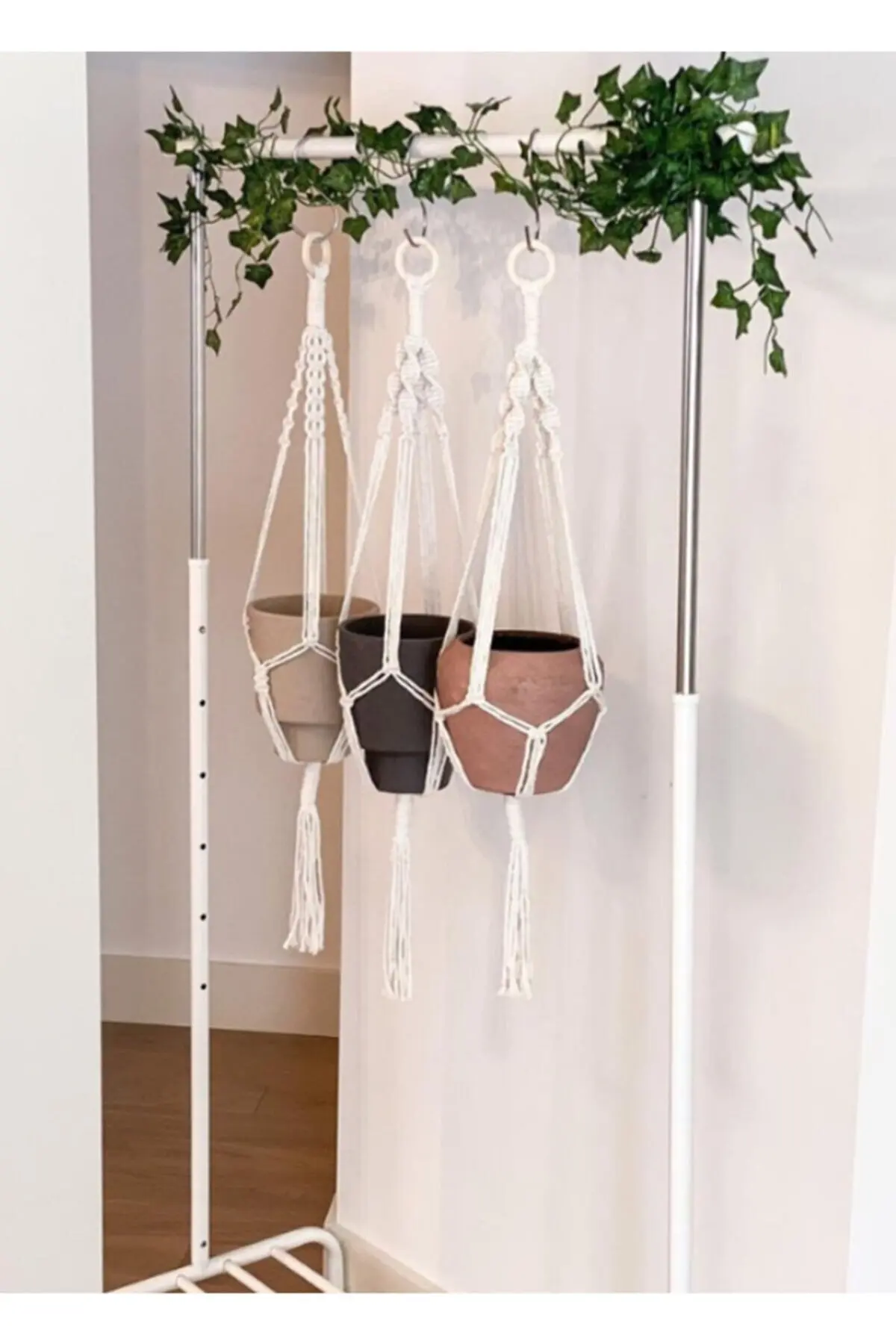 Donna Riutilizzare Preneur Artigianale Decorativo Macrame Wall Art Flower Rack String Hanging Basket Vaso Di Fiori Consegna Veloce