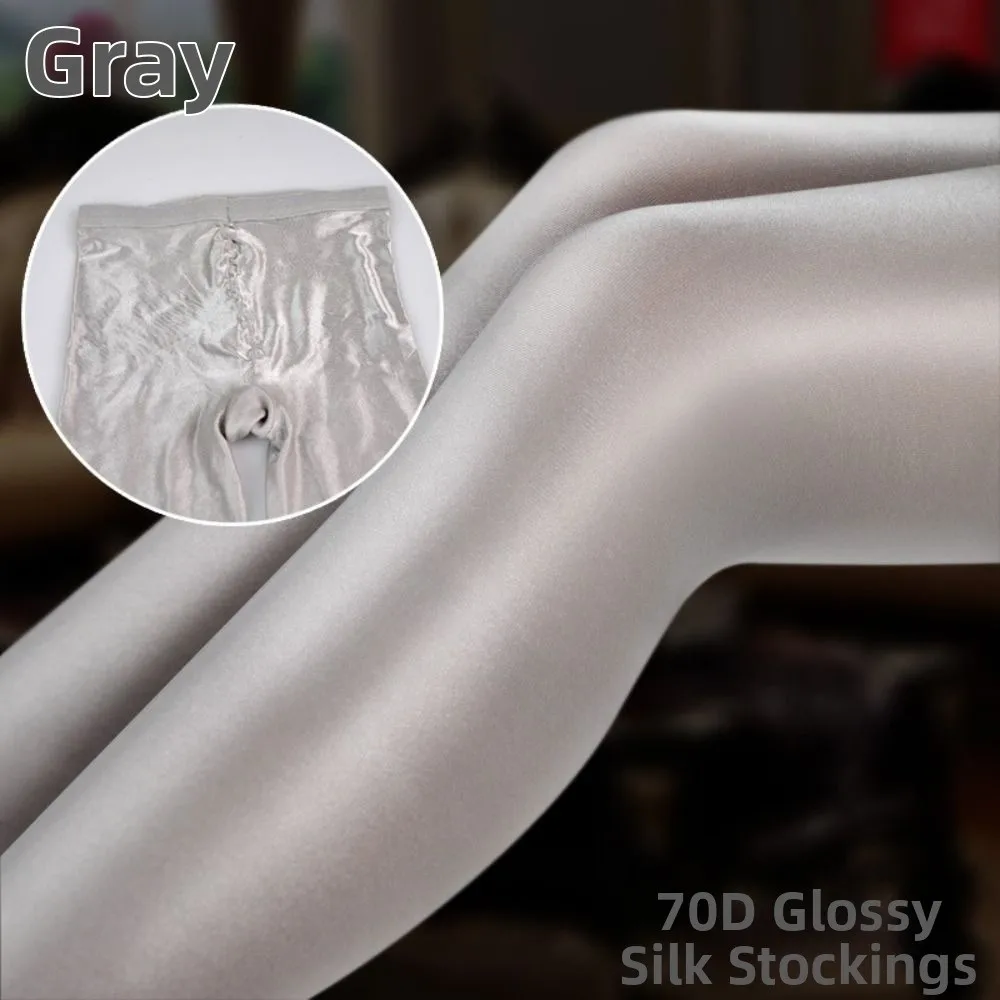 70D Shaping Tights Tummy Control Shiny Shiny Pantyhose Comfortable To Wear High Waisted Reflective Satin Stockings Dance Costume