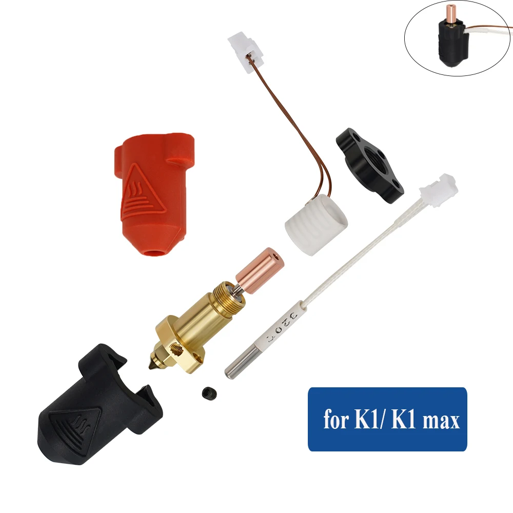 Kit Hotend Aggiornato Bi Metal K1 Hotend Per Creality K1/K1 Max Kit Blocco Di Riscaldamento In Ceramica Estrusore Da 300 ° C Per Stampante 3D Creality