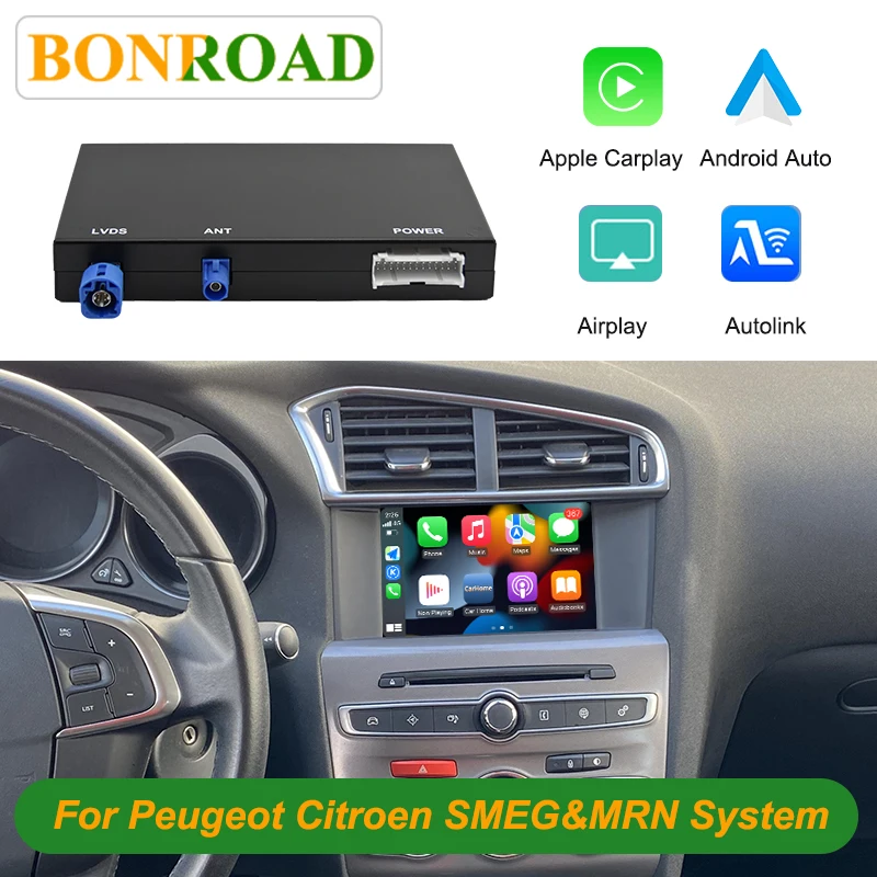 Moduł Bonroad Android Car AirPlay do Peugeot Citroen SMEG + Picasso C4 C5 DS4 DS3 Bezprzewodowy Carplay Box