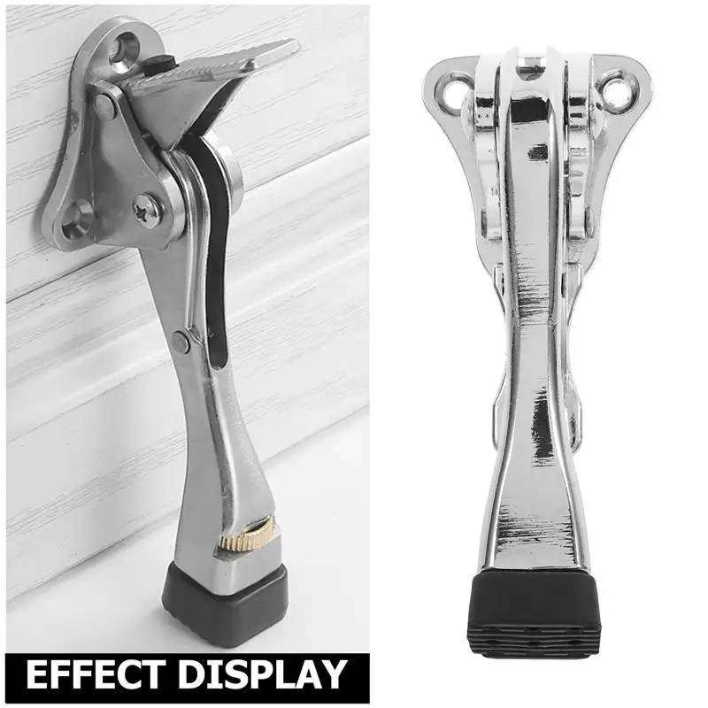 Adjustable Metal Foot Kick Down Door Stopper door stopper silicone door stopper magnetic door stopper door stopper bumpers 1Set with Rubber Base Anti Skid Security for Home Office Heavy Duty Door Stop