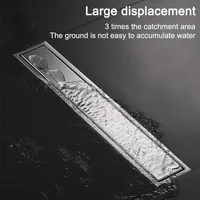 ท่อระบายน้ำพื้นแบบซ่อน สแตนเลส 304 สีทอง ท่อระบายน้ำพื้นแบบซ่อน ป้องกันกลิ่น ท่อระบายน้ำฝักบัว 20-100 ซม. 5