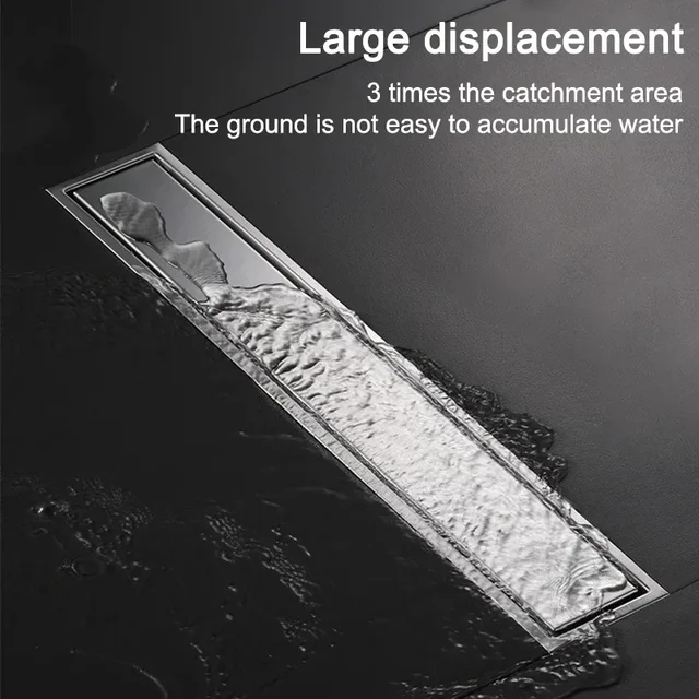 ท่อระบายน้ำพื้นแบบซ่อน สแตนเลส 304 สีทอง ท่อระบายน้ำพื้นแบบซ่อน ป้องกันกลิ่น ท่อระบายน้ำฝักบัว 20-100 ซม. 5