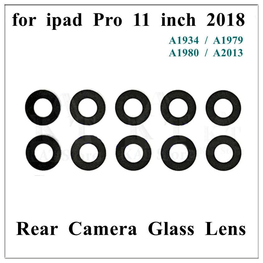 

10 шт., Задняя стеклянная линза для камеры, без рамки, клейкая Крышка для Ipad Pro 11 дюймов, 2018, объектив камеры 1-го поколения, запасные части