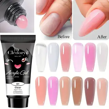 30ml Naked Jelly Extension Gel Nail Build Poly Acrylic Gel UV LED Polish Gel For Extend Nail Quick Extension Manicure Glue