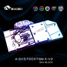 Bykski A-GV5700XTGM-X-V2,GPU Water Block For Gigabyte RX5700XT GAMING OC 8G Video Card,VGA Cooler Heatsink