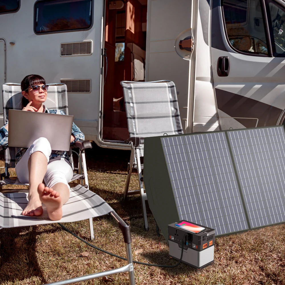 Pannello Solare Portatile ALLPOWERS 200W SP033 – Pieghevole Monocristallino 23%, Impermeabile IP66, Con Supporti Regolabili Per Campeggio E RV