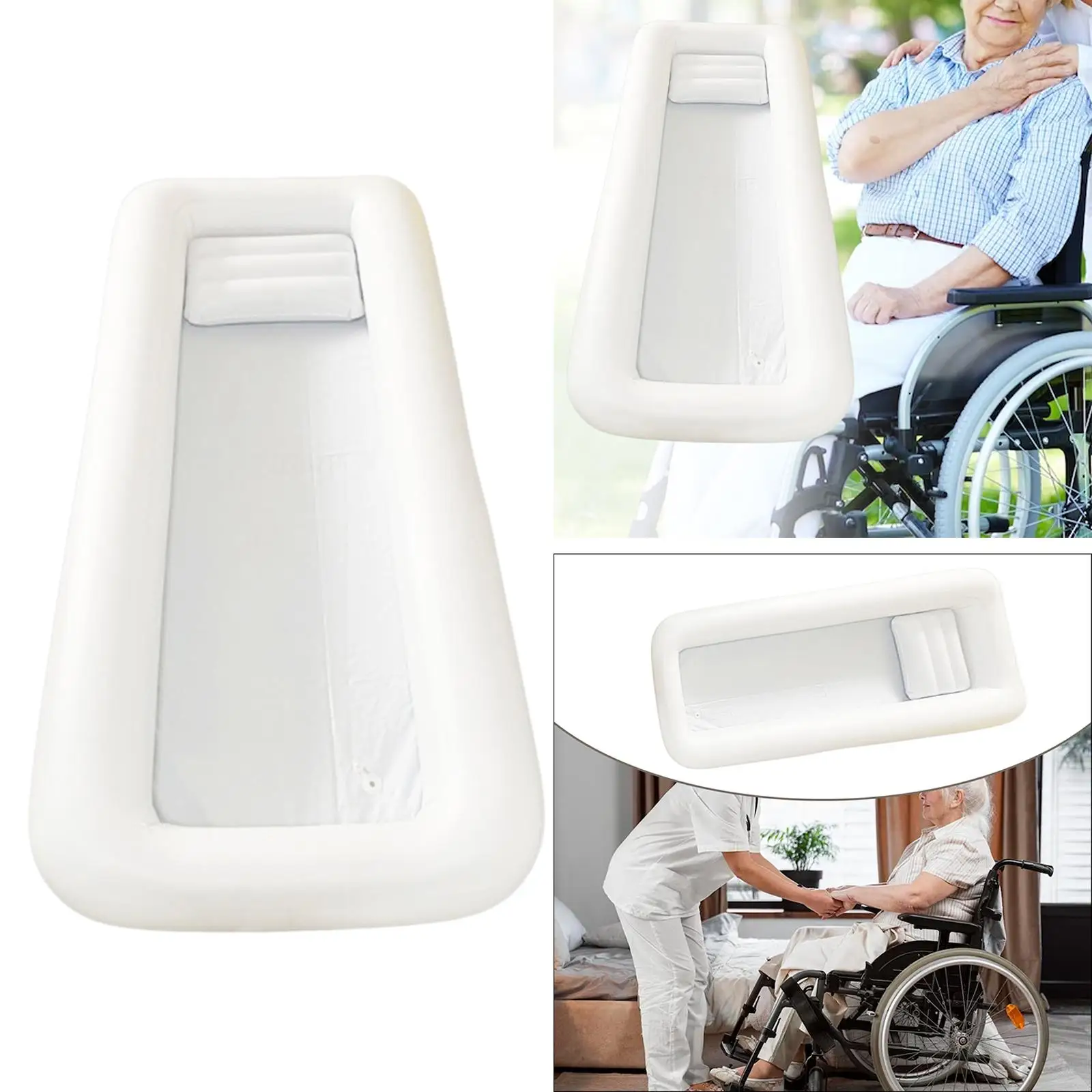 Large Soaking Blow up Bathtub White Home SPA Bathtub for Men Women Elderly