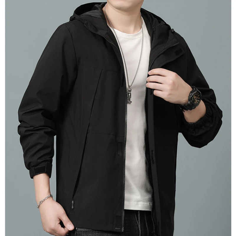 

Мужская уличная куртка с капюшоном, ветрозащитная и водонепроницаемая новая куртка на весну и осень, Модный повседневный Свободный Топ на молнии