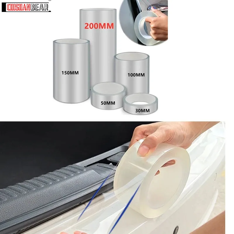 Наклейки для защиты дверей автомобиля, прозрачная нано-лента против царапин, Защитная пленка для порога багажника, Защитная пленка для края двери Наклейки для защиты дверей автомобиля, прозрачная нано-лента против царапин, Защитная пленка для порога багажника, Защитная пленка для края двери