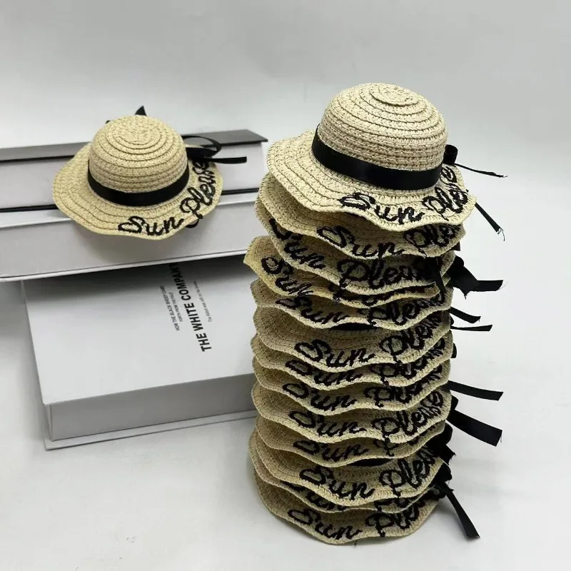 Description Picture 2 of itemSummer Pet Hats Sun Protection Straw Art Caps Bow Travel Hat Products Creative Miniature Decoration Accessory Dog Cat Caps