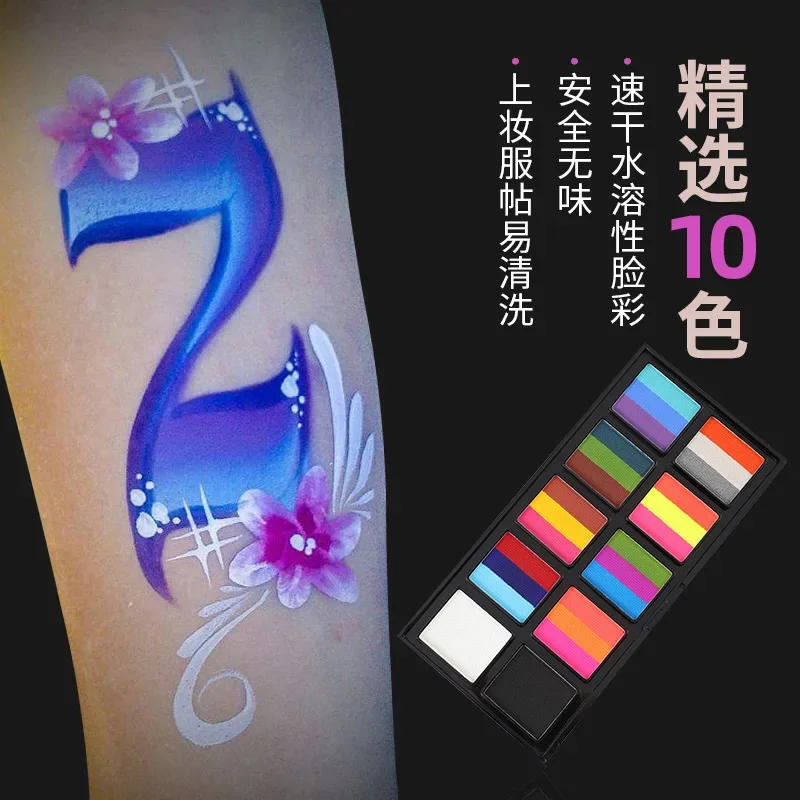 Body Face Paint Kit Fluorescent Party Halloween Eye Make Up Party Kids Face Shied UV Glow Paint Kit Cosplay Makeup 5