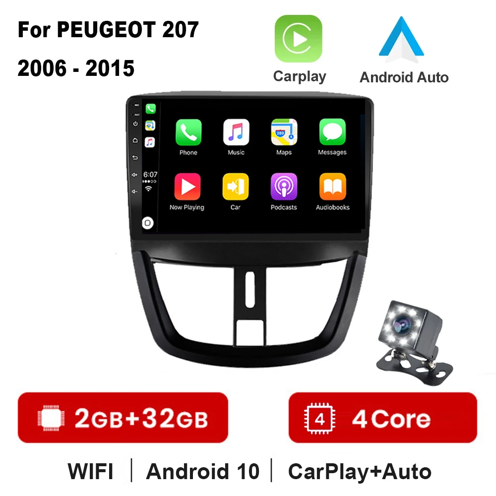 Автомагнитола 2 din для Peugeot 10 1 207-2015 + 32 ГБ Android 2006 GPS DVD | Автомобили и мотоциклы