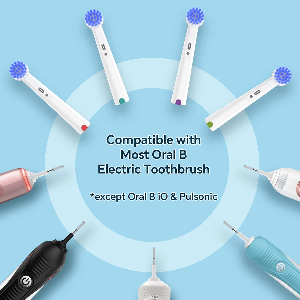 4/12/20 Pcs Soft Brush Heads Compatible with Oral B Electric Toothbrush, Replacement Toothbrushes Head Refills for 1000/100/1500