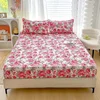 Flower Printed Fitted Bed Sheets Reactive Printed sabanas cama matrimonial Single/Queen/King Mattress Cover Double Bedsheets 1