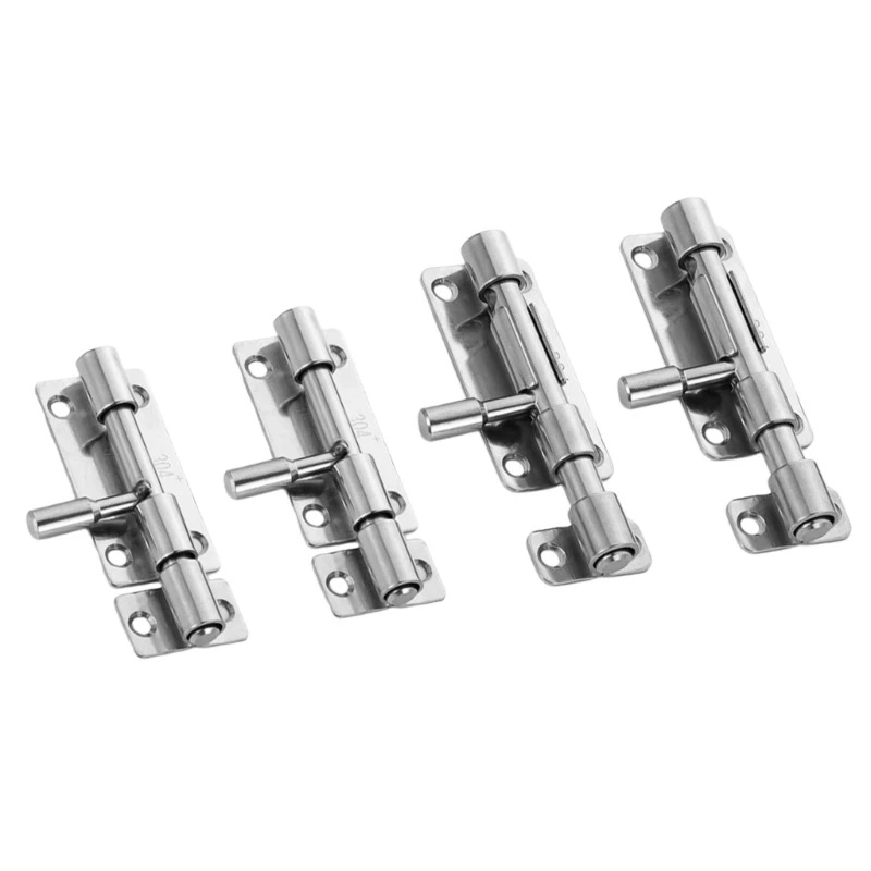 Pack of 4 Steel Slide Latches with Padlock Hole Uprgades for Gate & Door