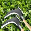 High Manganese Steel Double Scythe Gardening Weeding Grass Sickle Multifunction Farming Handheld Clearing Sickle Garden Tools 3