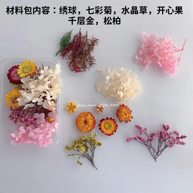 lzndeal Real Dried Flowers Leaves Set for Diy Crafts Art Mixed Multiple Dry  Flower for Candle Resin Jewelry Pendant Random