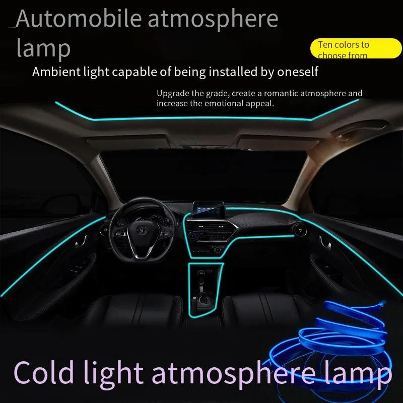 

1m/3m/5m Car Interior Led Decorative Light El Wiring Neon Light Strip Is Used For Car Diy Flexible Environment Light Usb Party A