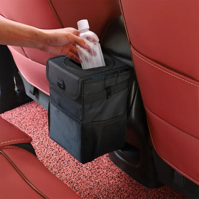 Pattumiera per Auto impermeabile bidone della spazzatura accessori per Auto  Organizer scarico della spazzatura per cestino tasche di stoccaggio per Auto  portatile chiuso - AliExpress