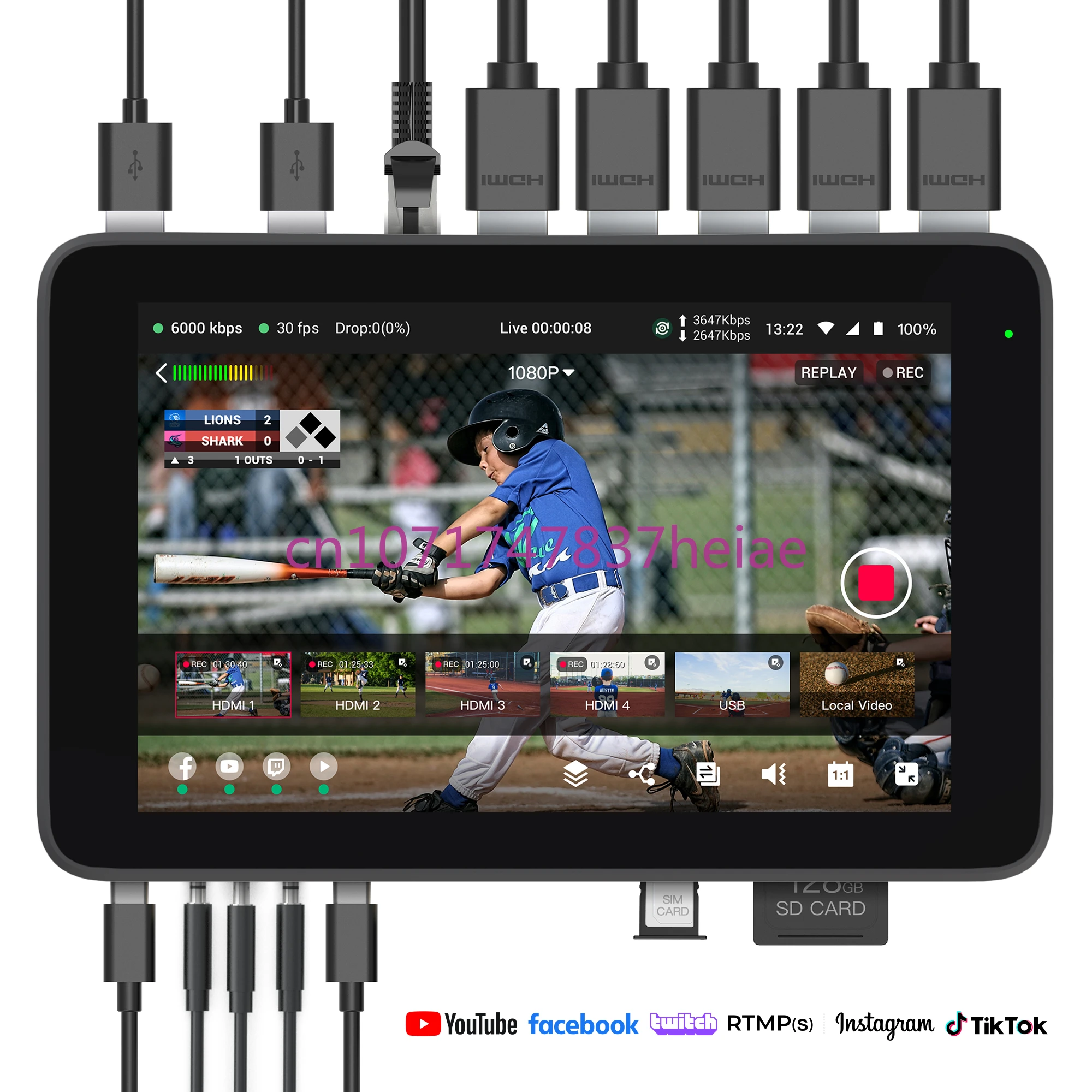

YoloLiv YoloBox Ultra, The Ultimate All-in-one Horizontal/Vertical Live Streaming Equipment Switcher Monitor Encoder Recorder, f
