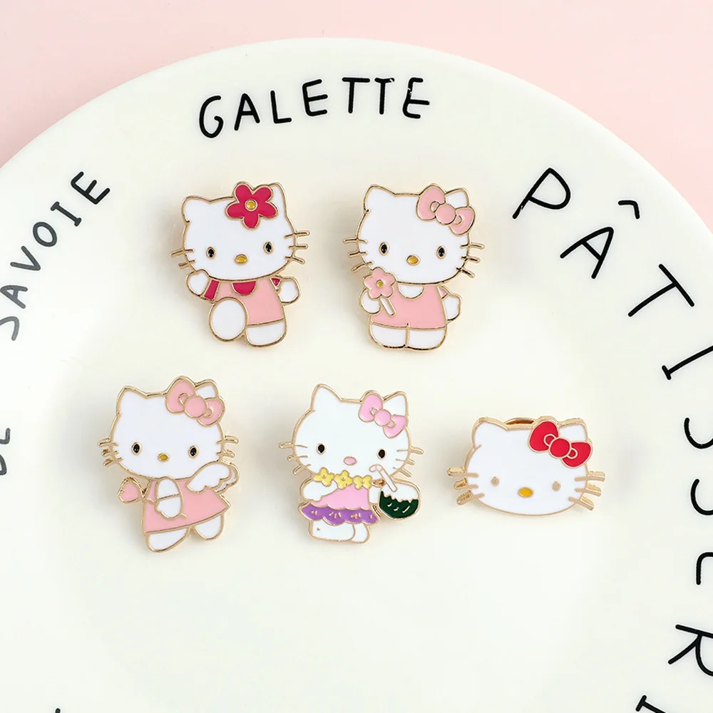 

Sanrio Hello Kitty Cute Brooch Lapel Pins for Backpacks Brooches for Women Enamel Pin Gift Fashion Jewelry Accessories Broches