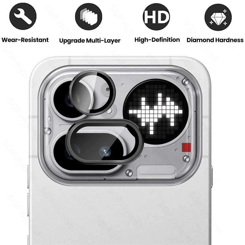 Aluminum Alloy Ring Camera Protector with 9H Glass Lens Cap