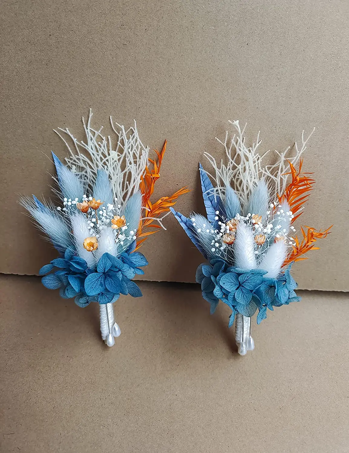 

Dried Flowers Men's Boutonniere 2 PCS, Groom Best man Boutonniere, Boho Country Vintage Wedding Anniversary Decorations Blush