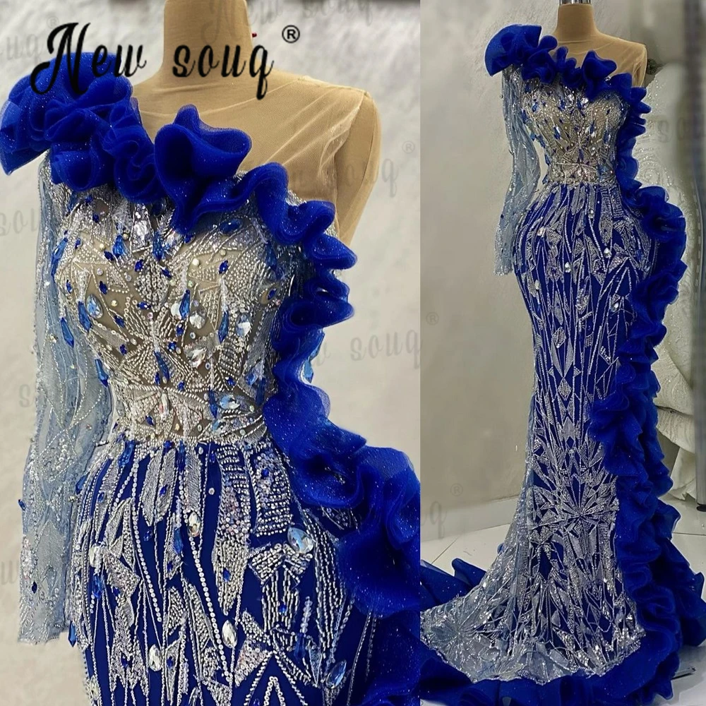 Royal Blue Dress With Silver Accessories Prom Wedding Navy Dress Silver  Accessories Sale Navy Blue Prom