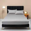 WASART 100s Sateen long-staple cotton fitted sheet elastic mattress cover couple bed linen king size luxury double bed bedding 6