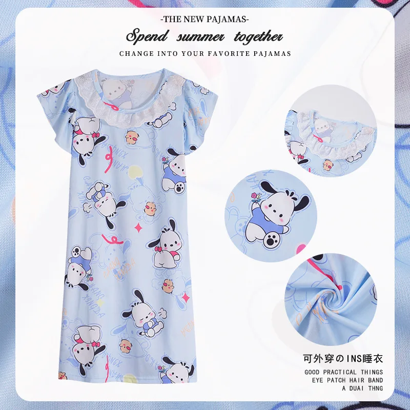 여아용 잠옷 및 로브, 공주 원피스 잠옷 로브, 아동복, 2024 여름