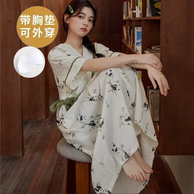 Cloud cotton nightgown [with breast pad] yin 383