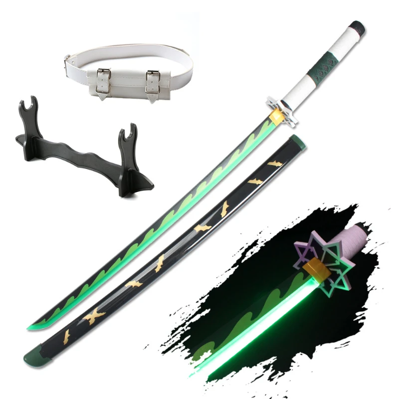 Demon Slayer Katana Light up Cosplay Toy Sword  104cm /41" Halloween Gift Tsuyuri Kanao  Kokushibou with Belt and Sword Holder 2