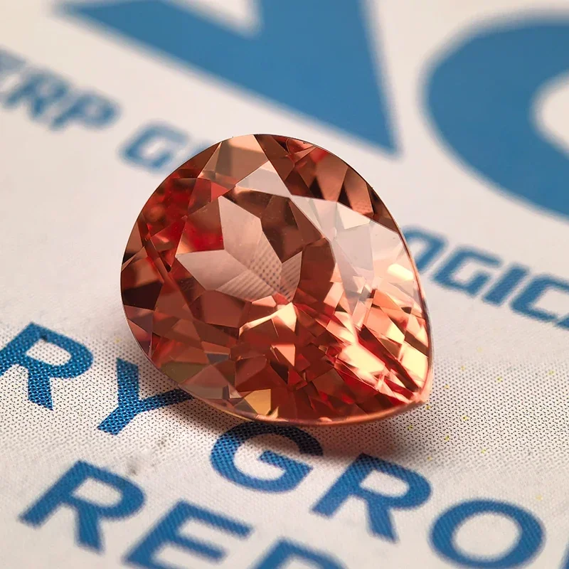 Lab Grown Sapphire Top Quality Sunset Orange Color Pear Shape Bead for Charms Diy Jewelry Making Ring Selectable AGL Certificate