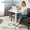Small Standing Desk Mobile Portable Rolling Laptop PC Table on Wheels Adjustable Height 19 Inch, Computer Desks 1