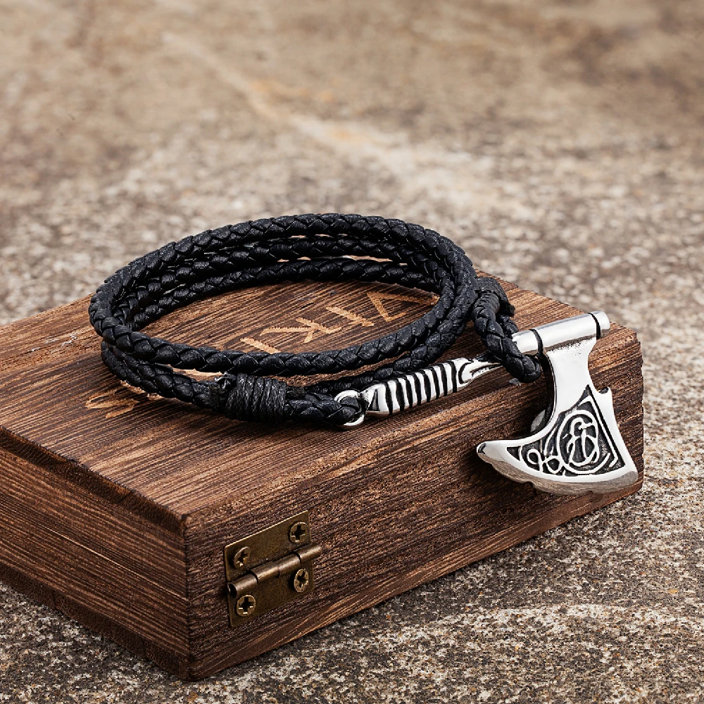 Nostalgia Odins Raven Leather Viking Bracelet Accesorios Vikingos  Scandinavian Runic Rune Bead Custom Norse Jewelry - Price history & Review, AliExpress Seller - Nostalgia 4 Jewellery Store