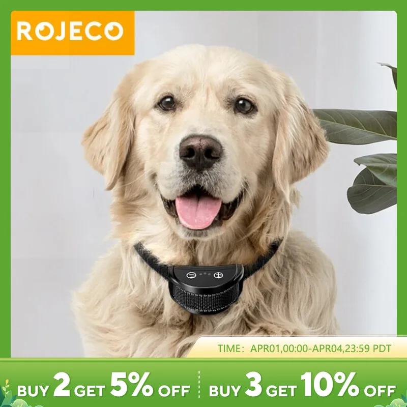 ROJECOIntelligentTrainingCollarRechargeableDogBarkControlCollar