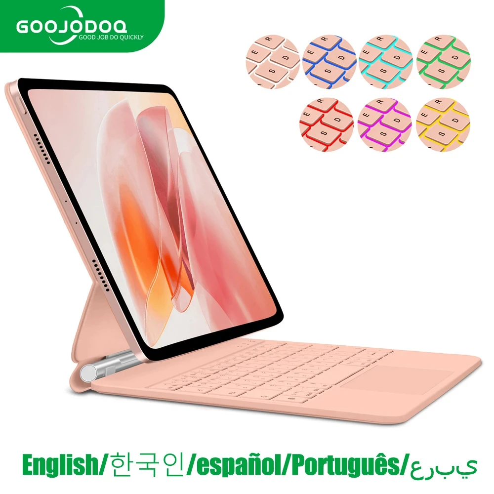 Goojodoq-teclado Mágico para Ipad Pro 11 Polegadas 4th 3rd 2nd 1st Gen Ipad Air 11 2024 Air Suporte Flutuante Bluetooth
