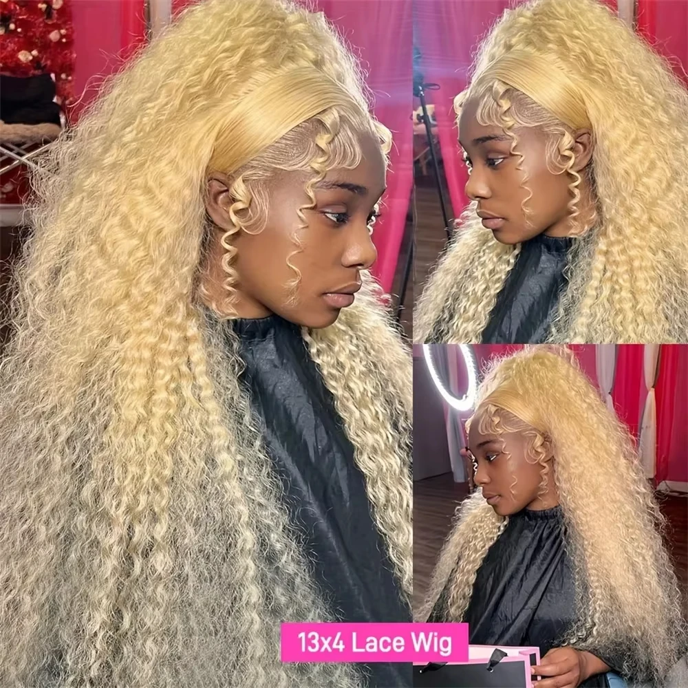 30 40 Inch 13x6 Hd Lace Frontal Human Hair Wigs For Women 13x4 Brazilian Deep Wave 613 Honey Blonde Curly Wigs On Sale Clearance 3