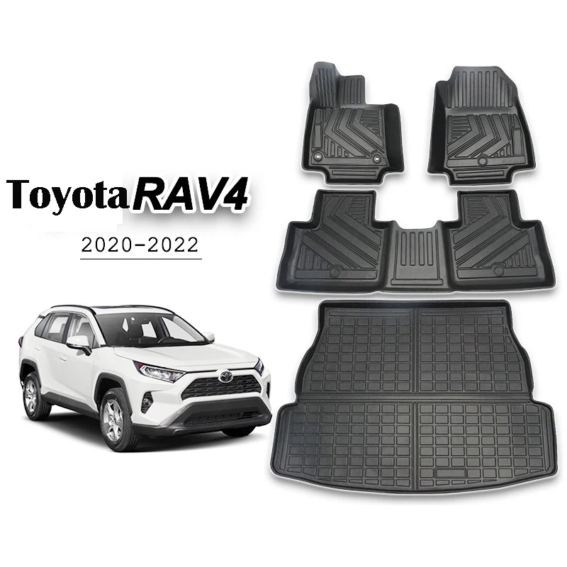 Rubber Car Floor Mats Set For Toyota Prius RAV4 20202022 Waterproof