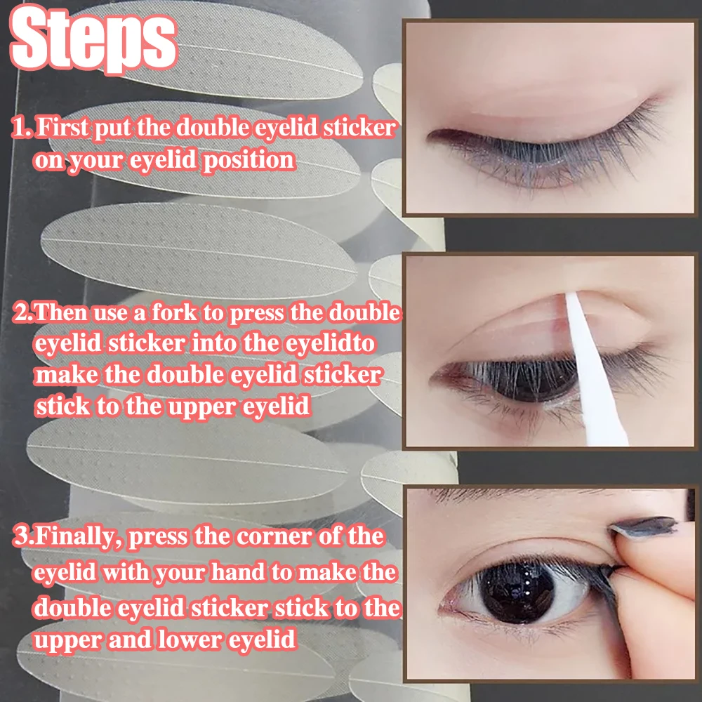 Double Fold Eyelid Tape 720/1056PC Invisible Self-Adhesive Waterproof Fiber Stickers for Eyelid