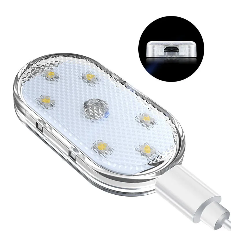 

Car LED Light Interior Lighting Atmosphere Lamp Switch Touch Control Wireless Mini LED Foot Lights Blue for Armrest Box Trunk