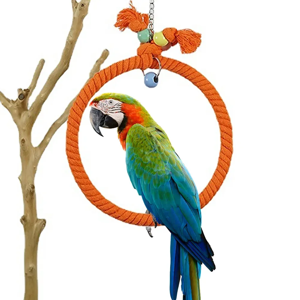 

Pet Bird Chewing Toy Cotton Rope Parrot Toy Bite Bridge Bird Tearing Toys Cockatiels Training Hang Swings Birds Cage Supplies