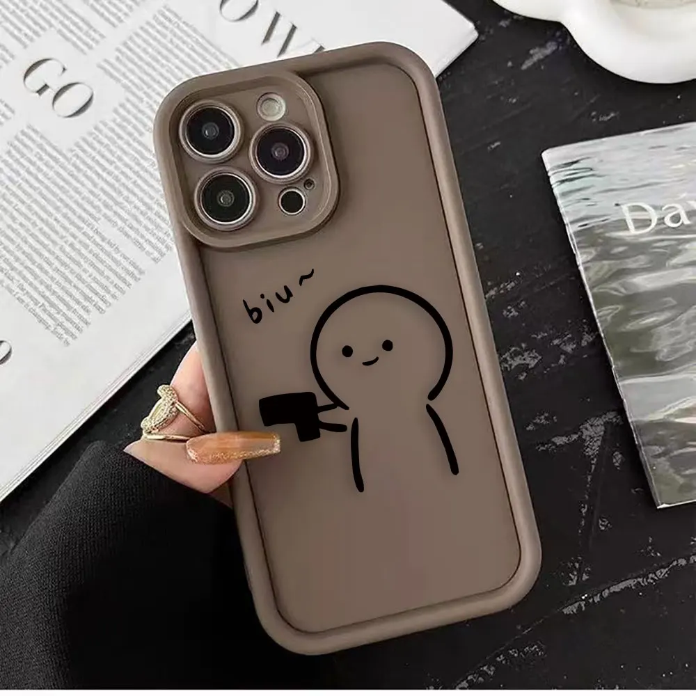 Cartoon Happy Worm Character DIY Phone Case Shell Cover