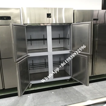Alternative view of Freezer Commercial Four 4 Door Dual Temperature Vertical Cold Refrigerator Meat Vegetable Fruit Kitchen Fresh Cabinet