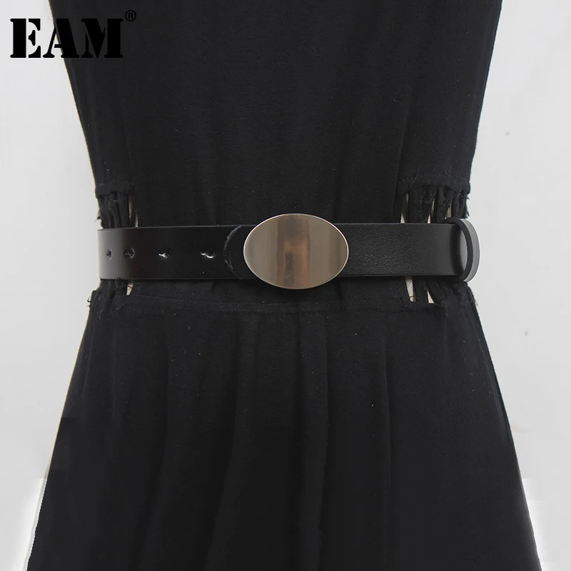 

[EAM] Pu Leather Black Buckle Long Vintage Belt Personality Women New Fashion Tide All-match Spring Autumn 2024 1DF2596
