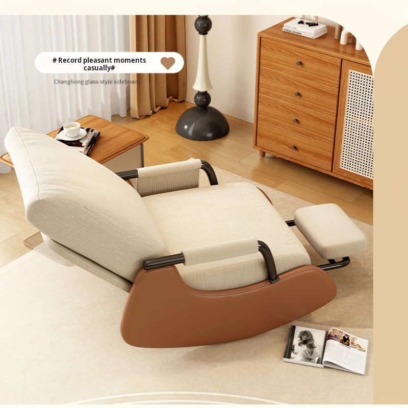 Description Picture 6 of itemNordic leisure rocking chair Folding Recliner corner Armchair lazy sofa chair Balcony Sun lounger Comfortable Backrest Furniture
