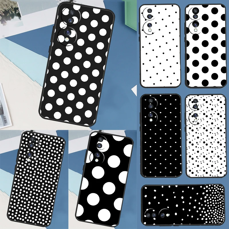 Elegant Black and White Polka Dot Phone Case Cover