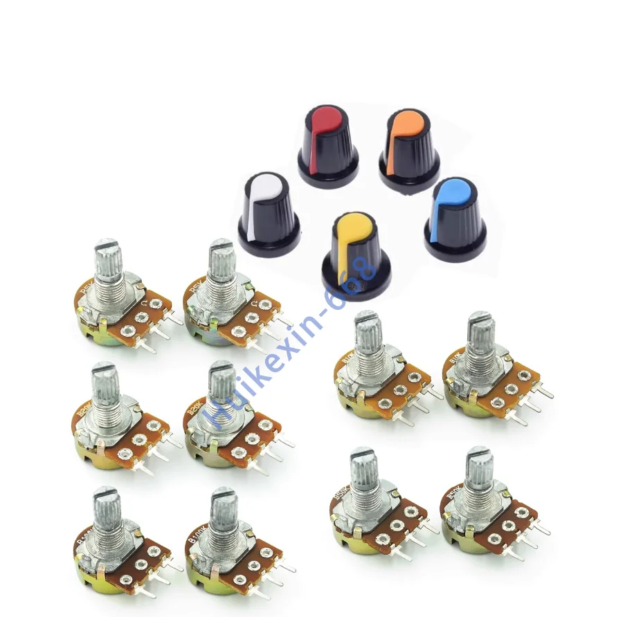 

Conjuntos 5 WH148 B1K B2K B5K B10K B20K B50K B100K B250K B500K B1M 3pin 15mm 20 10 5 2 1K K K K K K 100K 500K 1 50 M para Arduin