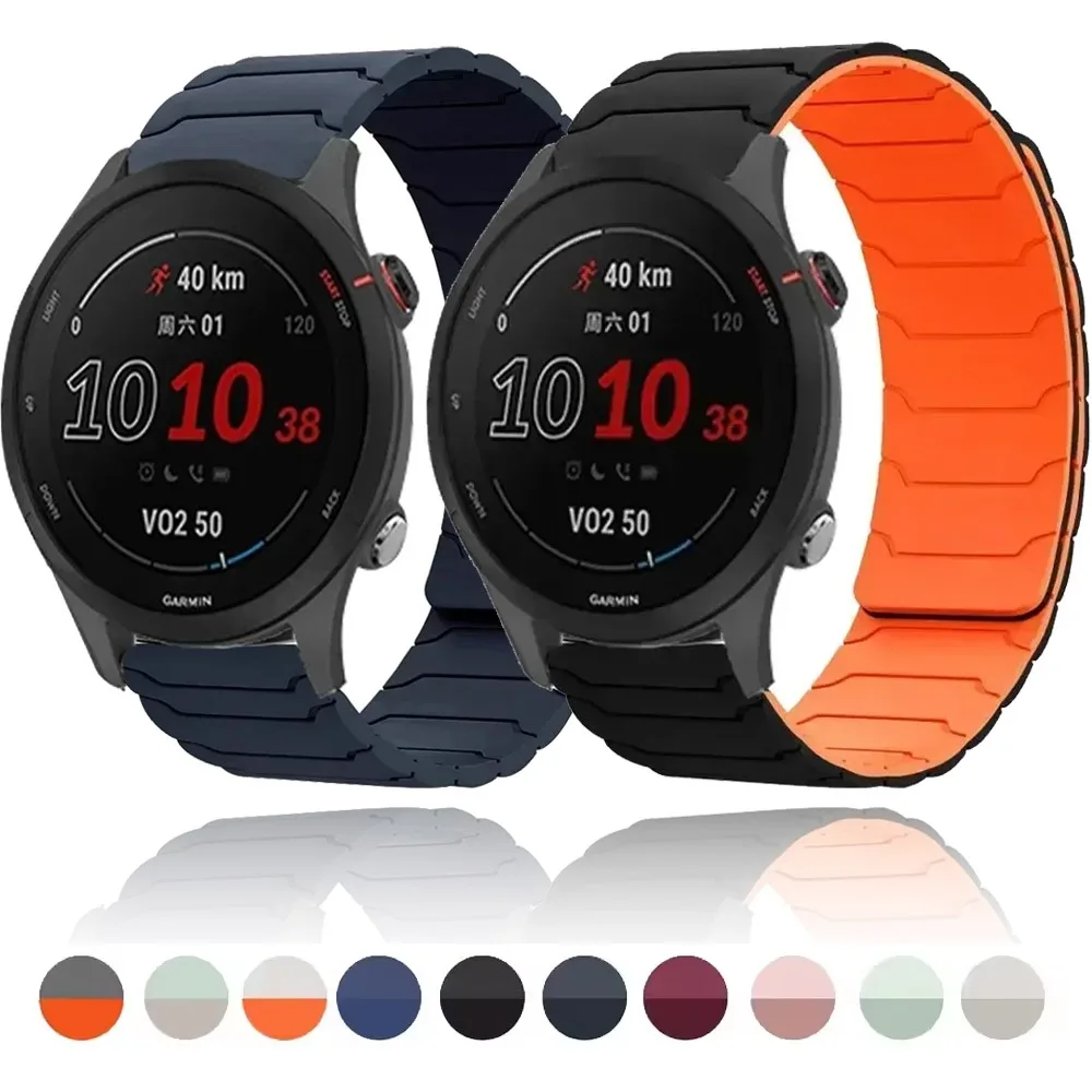 Magnetic Silicone Sport Wristband - 22mm Adjustable Bracelet Strap